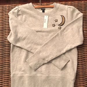 J. Crew Gray Moon & Stars Sweatshirt Size M NWT